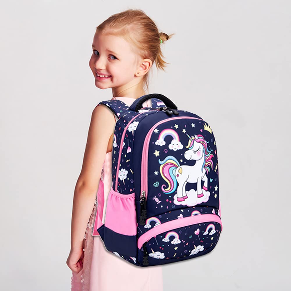 Meisohua Unicorn Backpack for Girls - Lightweight School Bookbag with Pencil Case, Cute Kids Backpack Set for Elementary, Middle School & Travel | Water-Resistant Daypack for Teens & Tweens