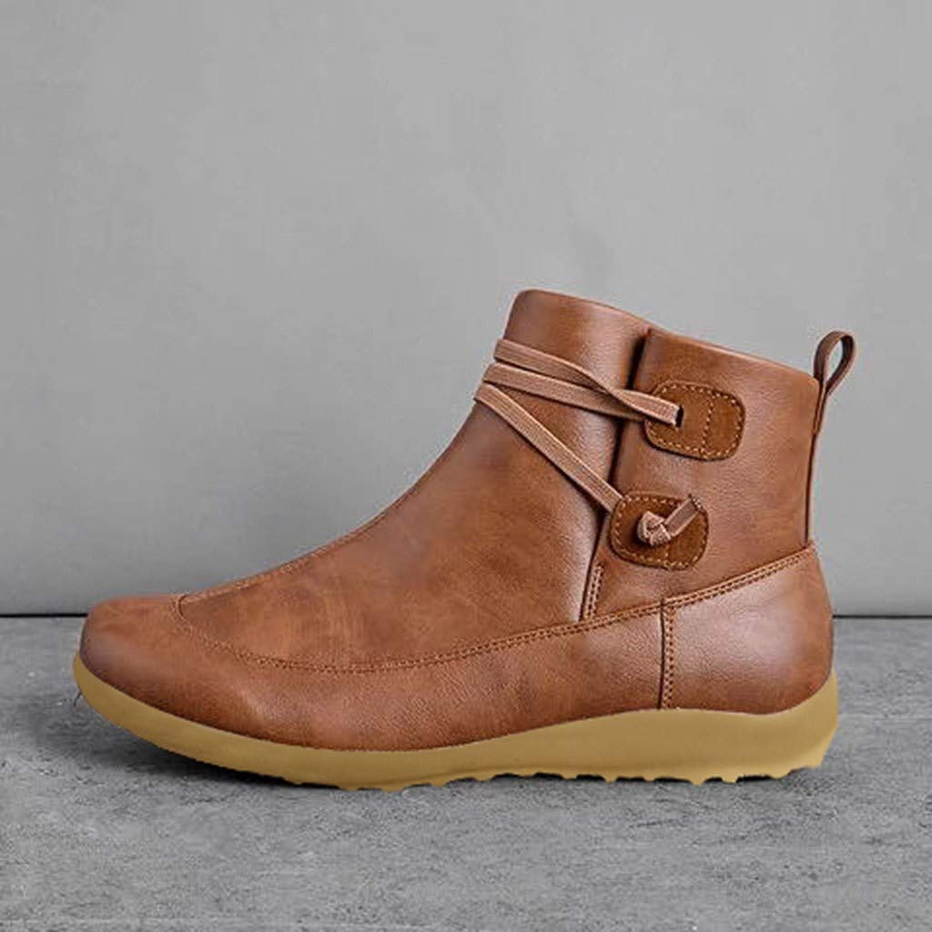 Women's Comfortable Wide Width Peep Toe Ankle Boots - Brown Leather Western Heeled Booties with Ankle Strap & Open Toe Cutouts | Perfect for Casual Outings, Date Nights & Office Wear