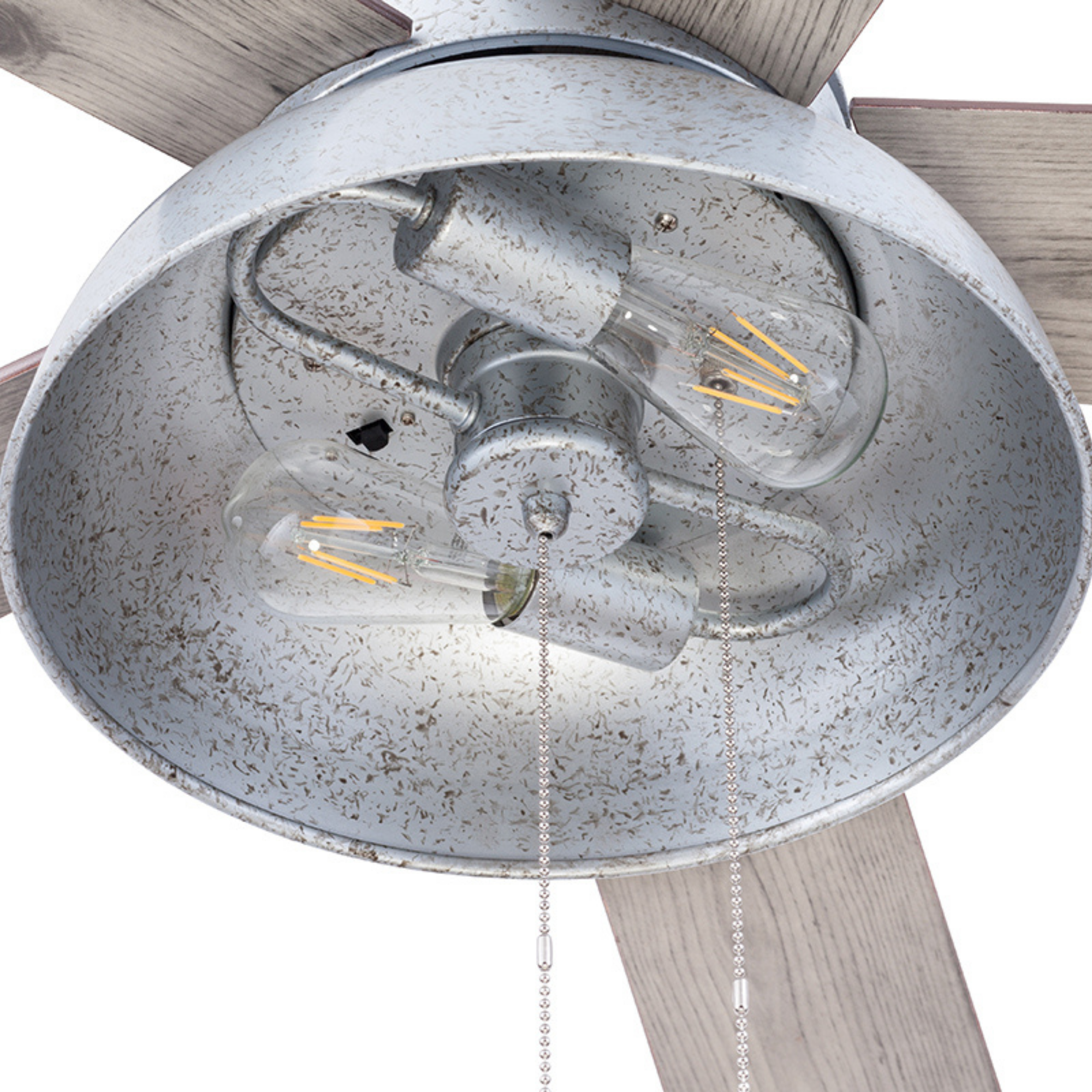 52 Inch Brightondale Galvanized Pull Chain Ceiling Fan - Indoor/Outdoor Use for Living Room, Bedroom, Patio & Covered Porch