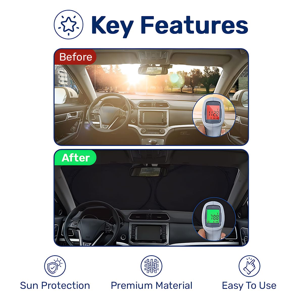 Funny Star Movie Baby Alien Car Windshield Sun Shade (55x30 Inches) - UV Protection Sunshade for SUV, Truck & Vehicle Windows | Perfect for Summer Parking & Road Trips