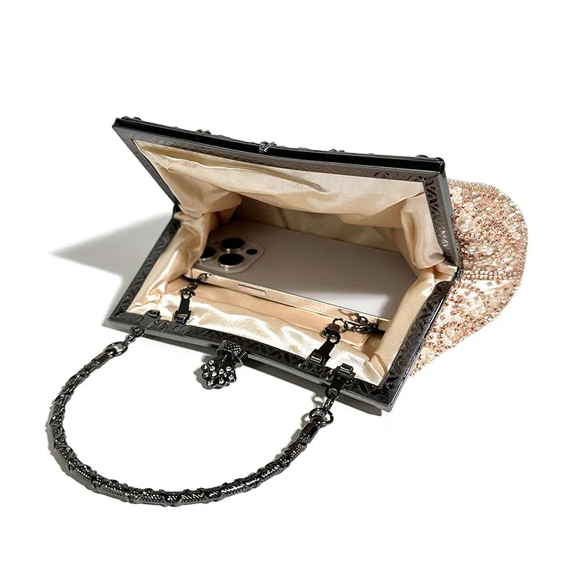 Elegant Evening Bag for Women - Clutch Purse with Rhinestone Decor - Perfect for Parties, Weddings & Special Occasions