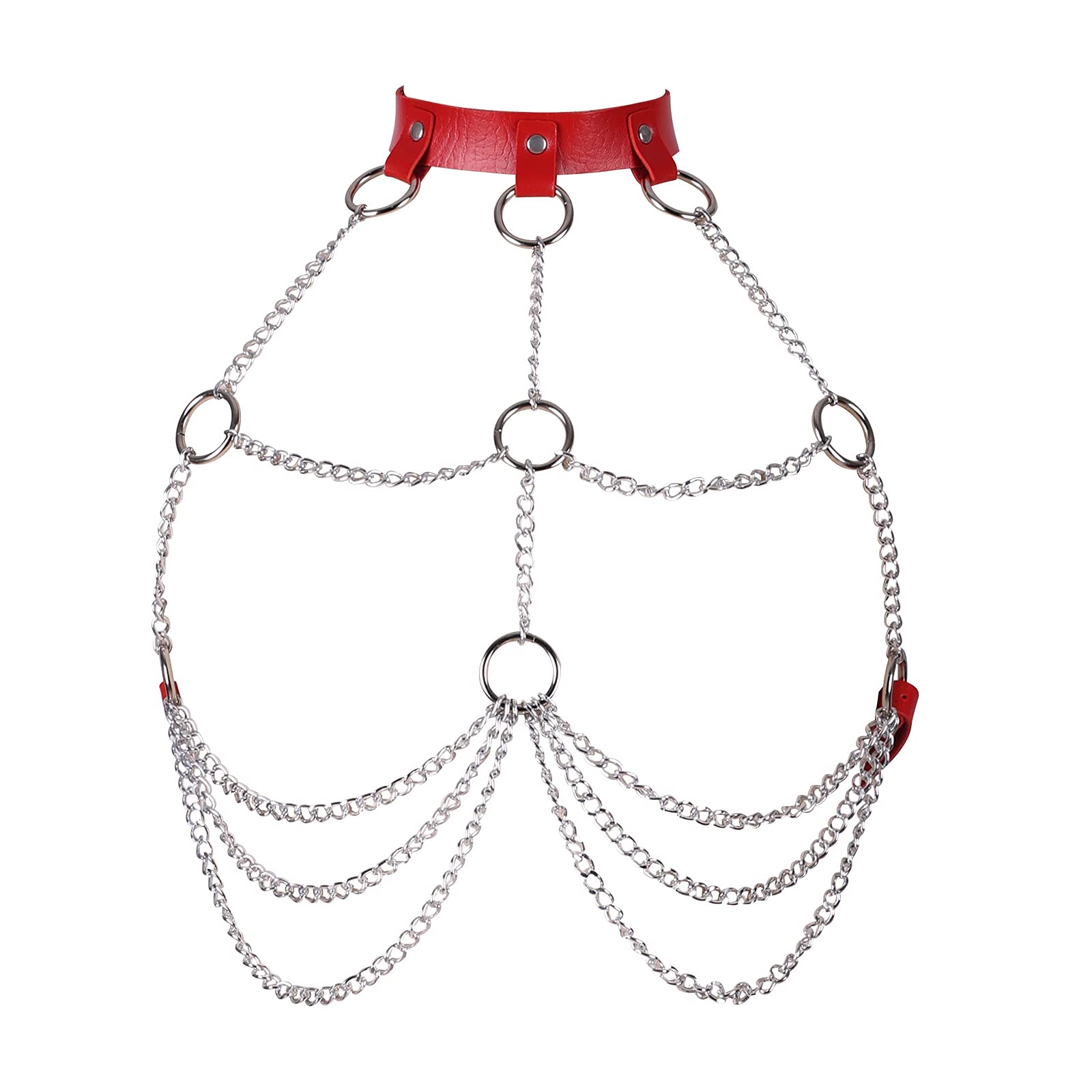 Punk Waist Cage Body Chain - Leather Harness Jewelry for Women & Girls | Gothic Fashion Accessory for Concerts, Raves & Costume Parties