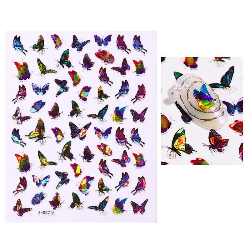 Butterfly Holographic Nail Art Stickers - Self-Adhesive Nail Decals for Gel & Acrylic Nails - Perfect for Manicures, Parties & DIY Nail Designs