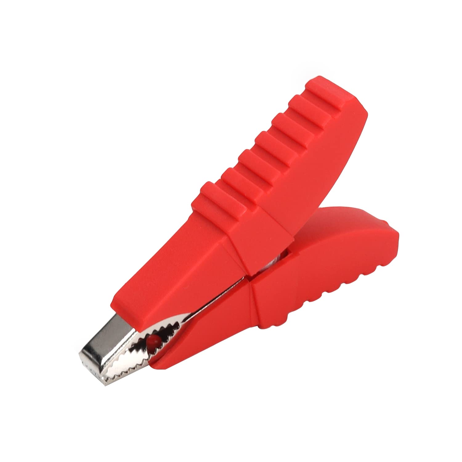 50A Heavy-Duty Insulated Alligator Clips Battery Cable Clamps - Red (1Pcs) for Car, Auto, Vehicle & Boat Charging - Electrical Test Clamps for Jump Starting, Battery Maintenance & Power Connections
