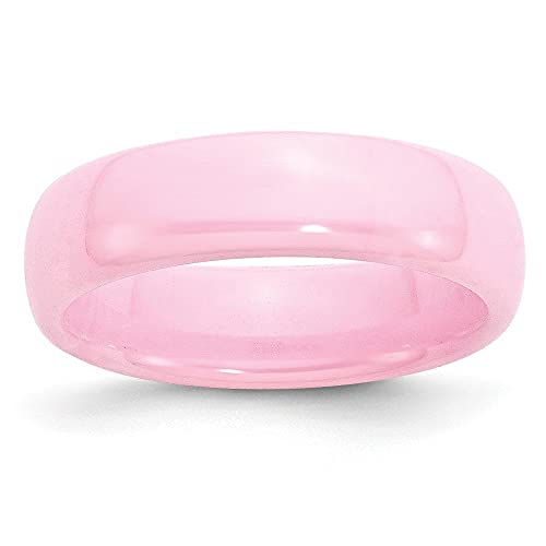 Diamond2Deal 6mm Polished Ceramic Pink Band Ring for Women - Elegant Fine Jewelry for Everyday Wear, Gifts & Special Occasions