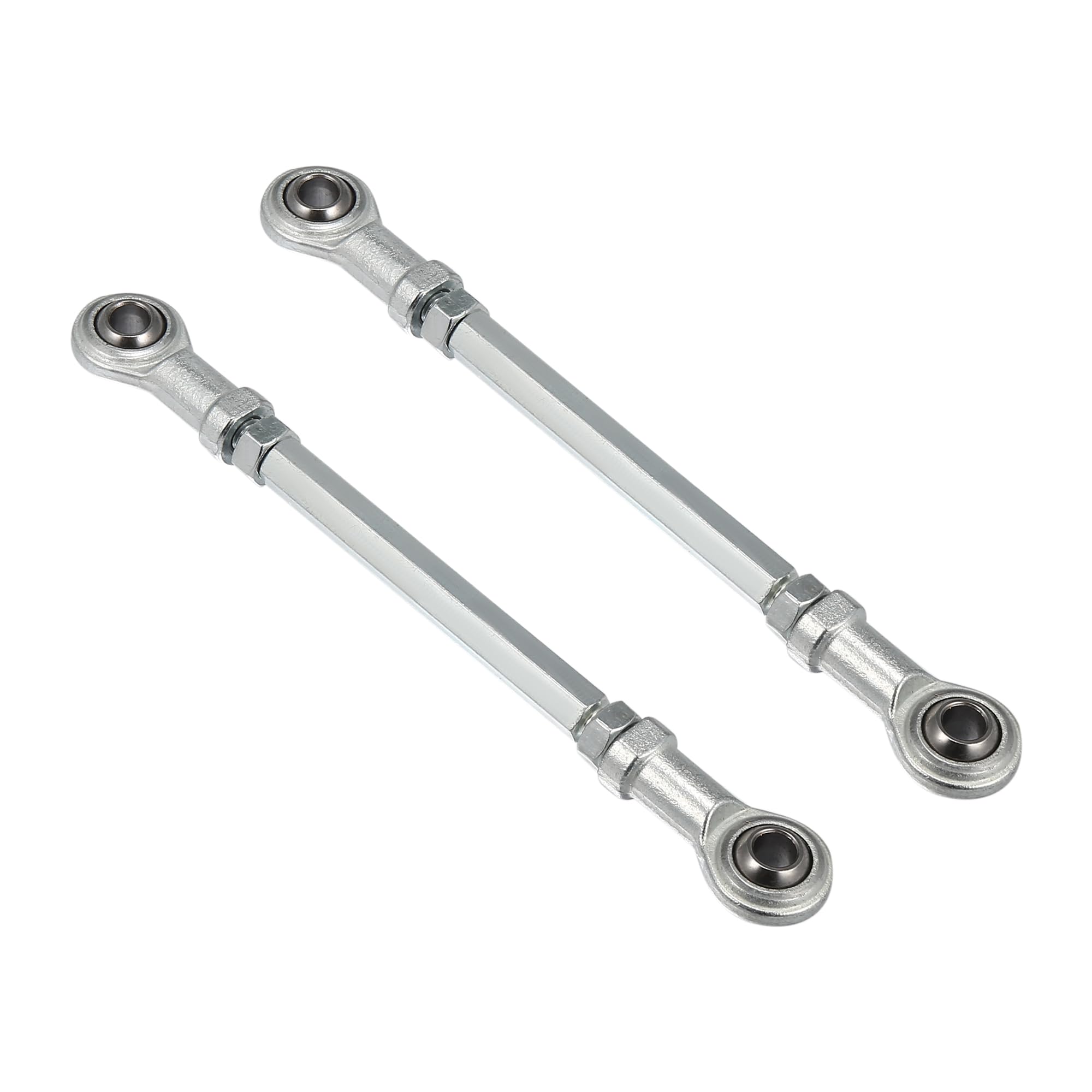 Motoforti 2pcs 140mm Adjustable Steering Tie Rod Ball Joints 8mm Hole Diameter for 49cc Electric ATV & Go Kart - Silver Tone - Perfect for Steering Column & Suspension Upgrades