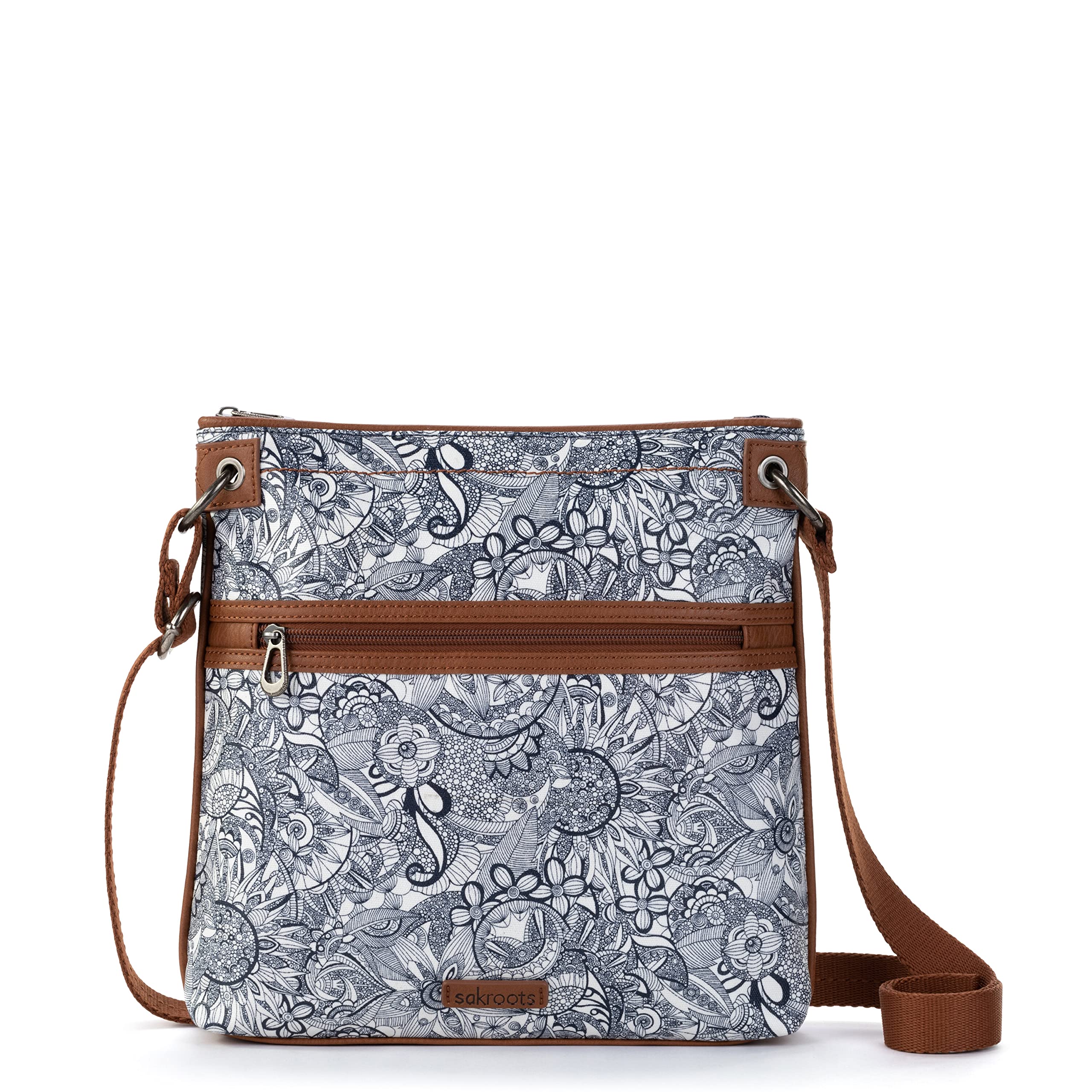 Sakroots Women's Vegan Leather Flat Crossbody Bag - Lightweight & Adjustable Strap for Everyday Use, Travel, Shopping, and Work