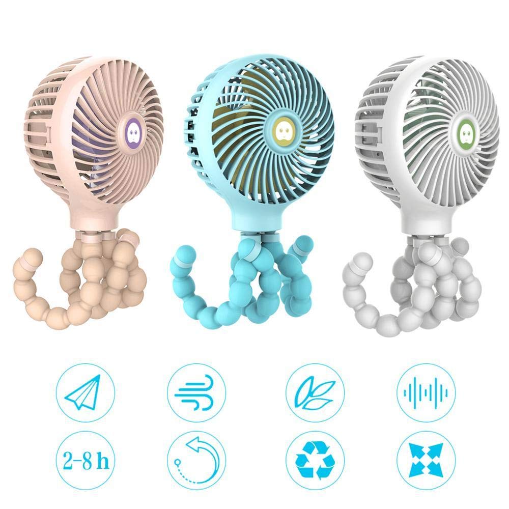 Mini Portable Octopus USB Desk Fan - Adjustable Handheld Hanging Fan with USB Charging for Office, Bedroom, Outdoor Use - Pink Cooling Fan for Summer