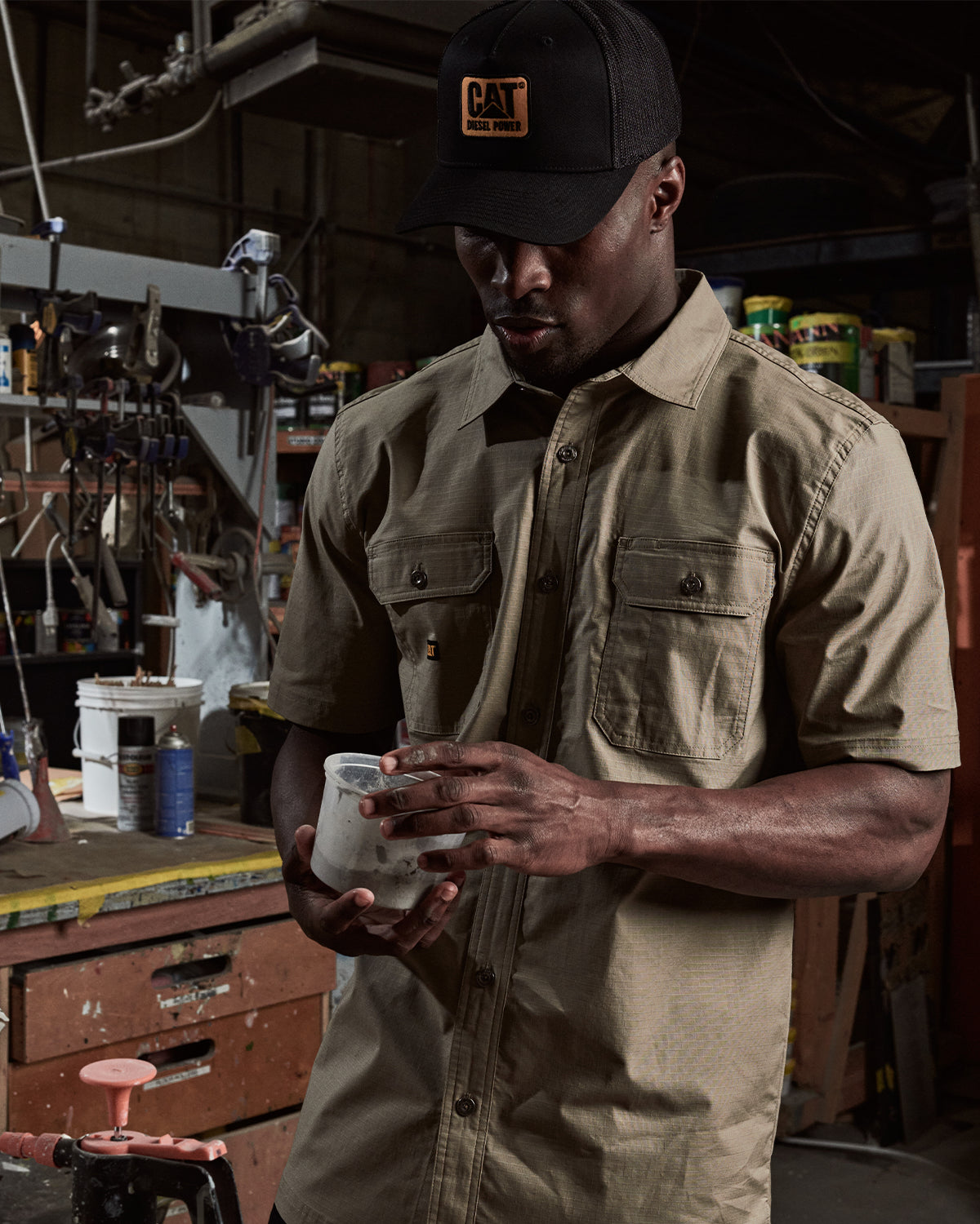 Men's Ripstop Work Shirt - Durable & Breathable Outdoor Workwear for Construction, Hiking & Camping