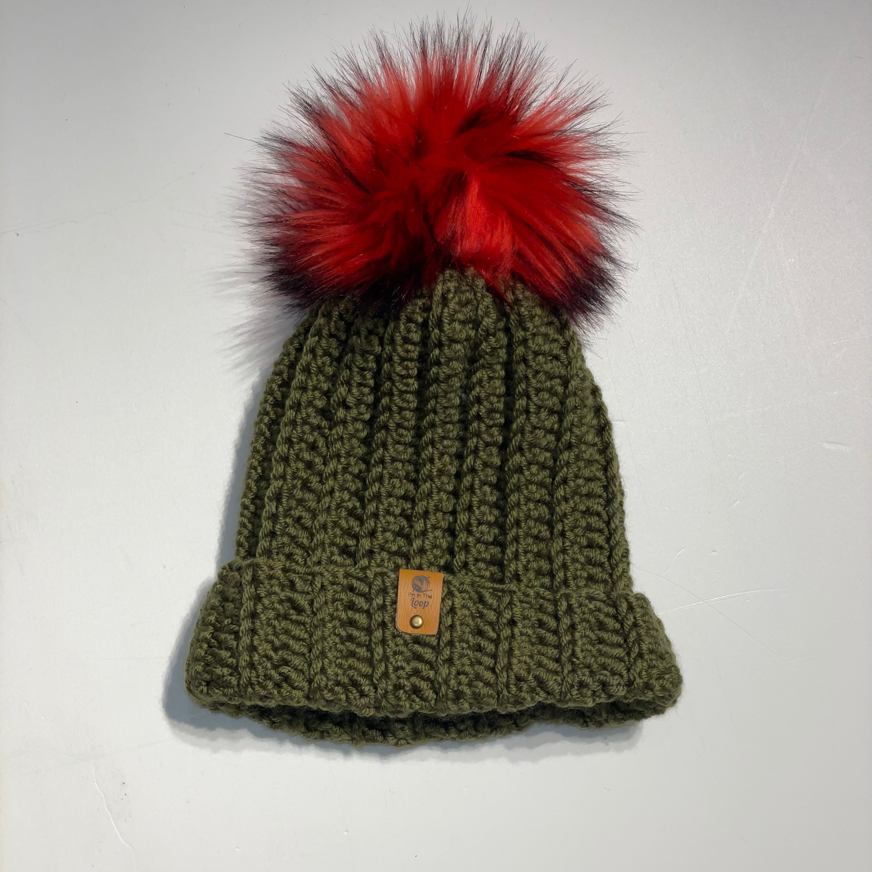 Toddler Beanie Hat - Soft Knit Avocado & Red Rocket Design - Perfect for Outdoor Play & Winter Warmth