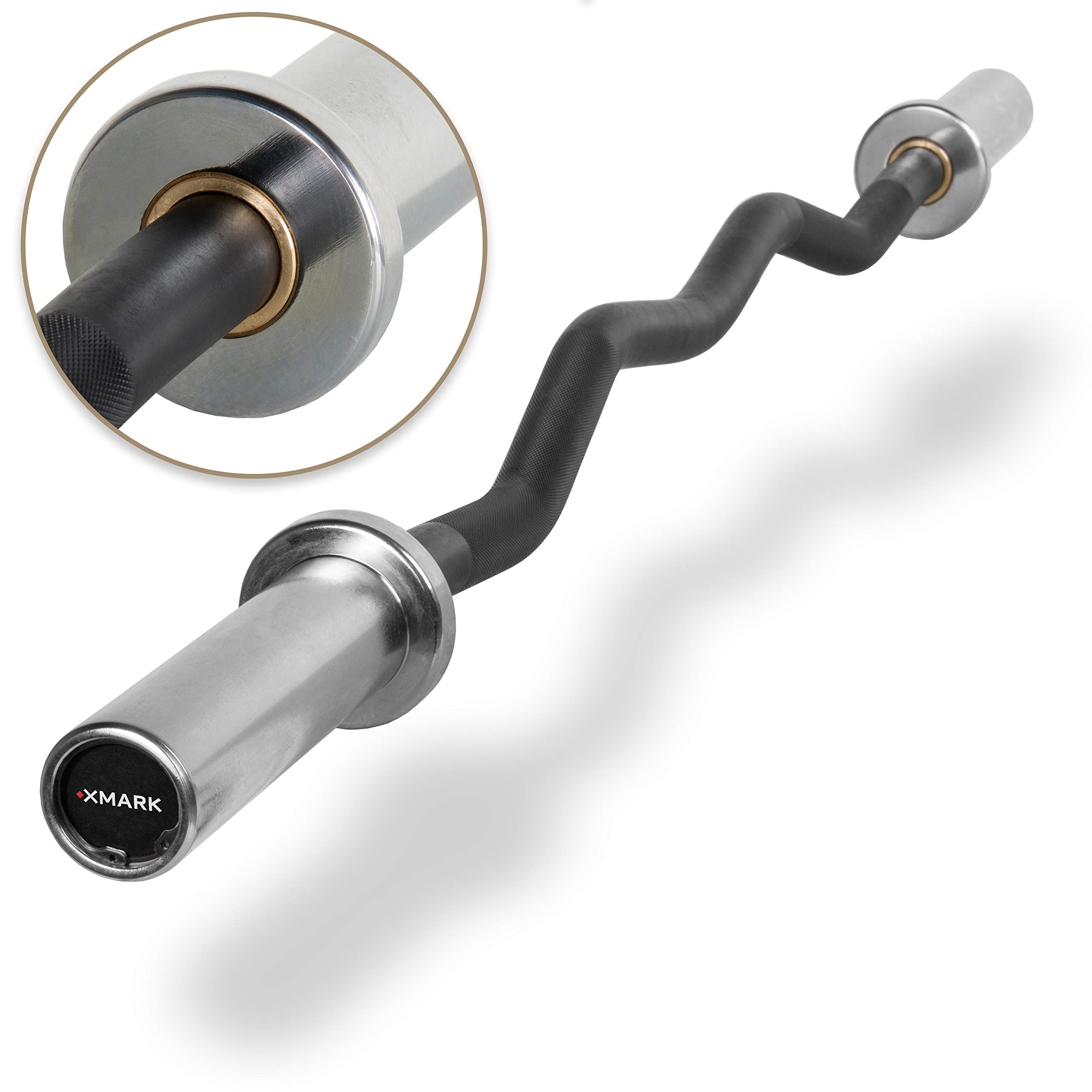XMark EZ Curl Bar & Olympic Weight Set with Weight Plates - Premium Home Gym Equipment for Strength Training & Muscle Building
