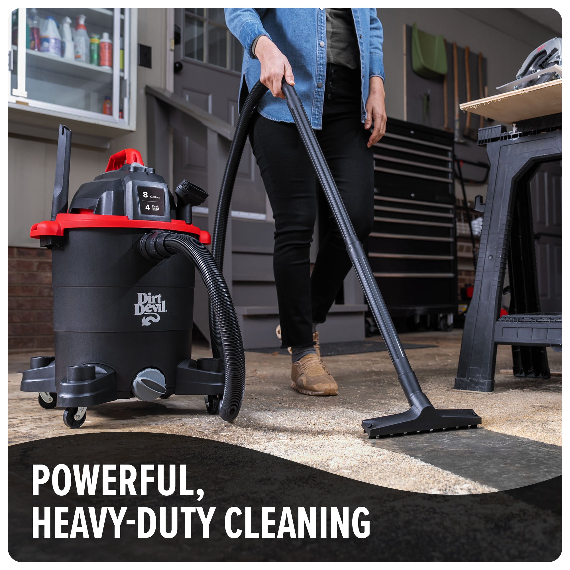 8 Gallon Wet/Dry Vacuum Cleaner - Powerful Shop Vac for Home, Garage & Workshop - Ideal for Cleaning Spills, Dust & Debris