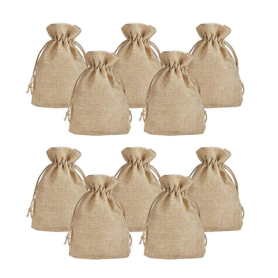 Eco-Friendly Jute Linen Pouches - Reusable Gift Bags for Birthday, Wedding & Party Favors - Handmade Potli Bags for Jewelry, Cosmetics & Small Gifts - Perfect for Festive Occasions & Sustainable Packaging
