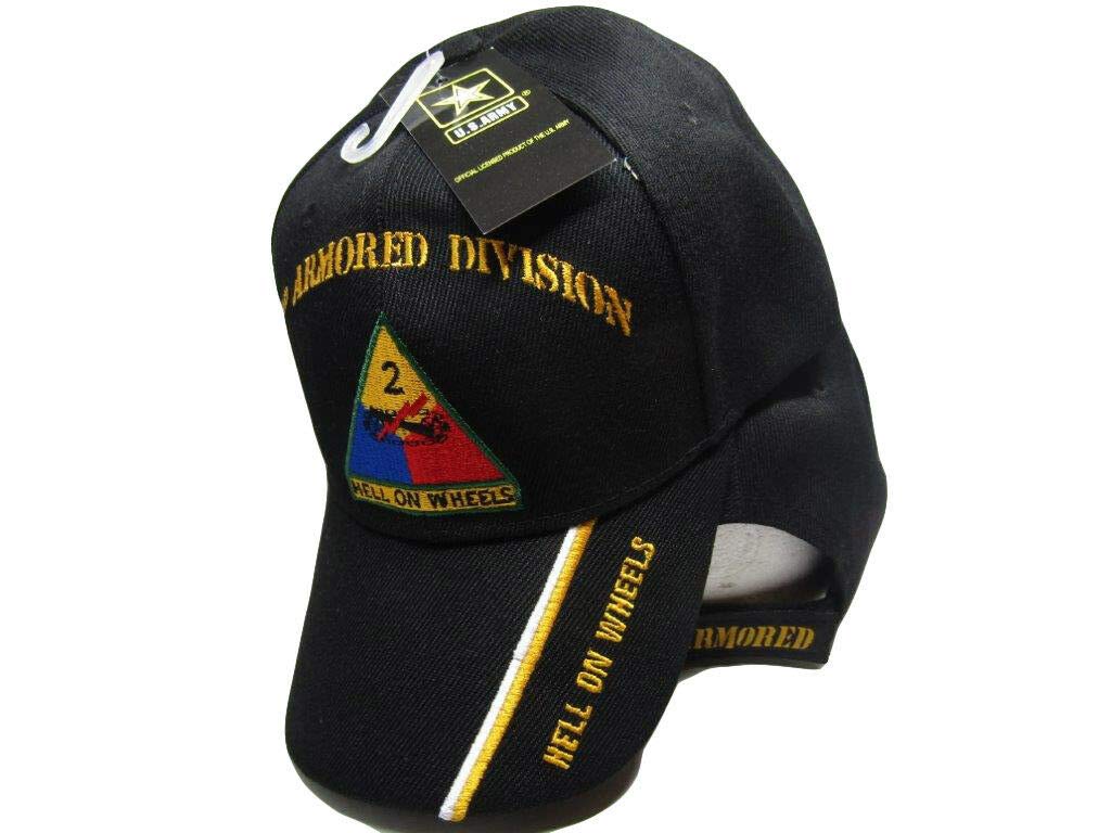 U.S. Army 2nd Armored Division 'Hell on Wheels' Embroidered Cap - Shadow Black Military Hat for Veterans & History Enthusiasts | Perfect for Outdoor Activities, Military Events & Patriotic Occasions