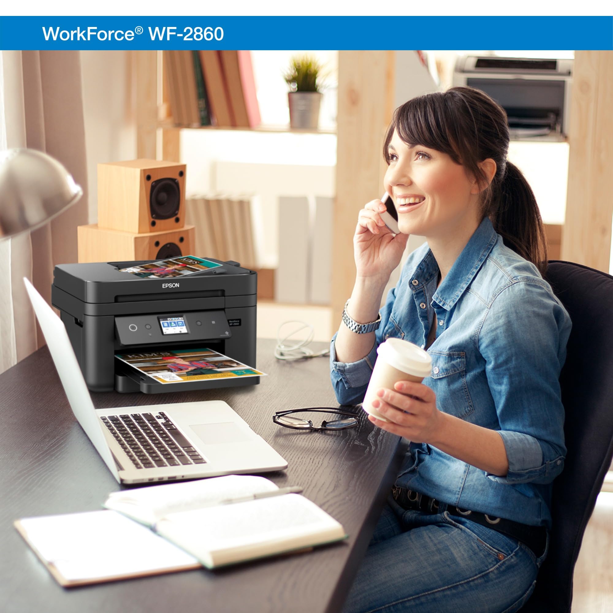 Epson Workforce WF-2860 Wireless All-in-One Color Printer with Scanner, Copier & Fax | Ethernet, Wi-Fi Direct, NFC | Amazon Dash Replenishment Ready | Perfect for Home Office & Small Business Printing Needs