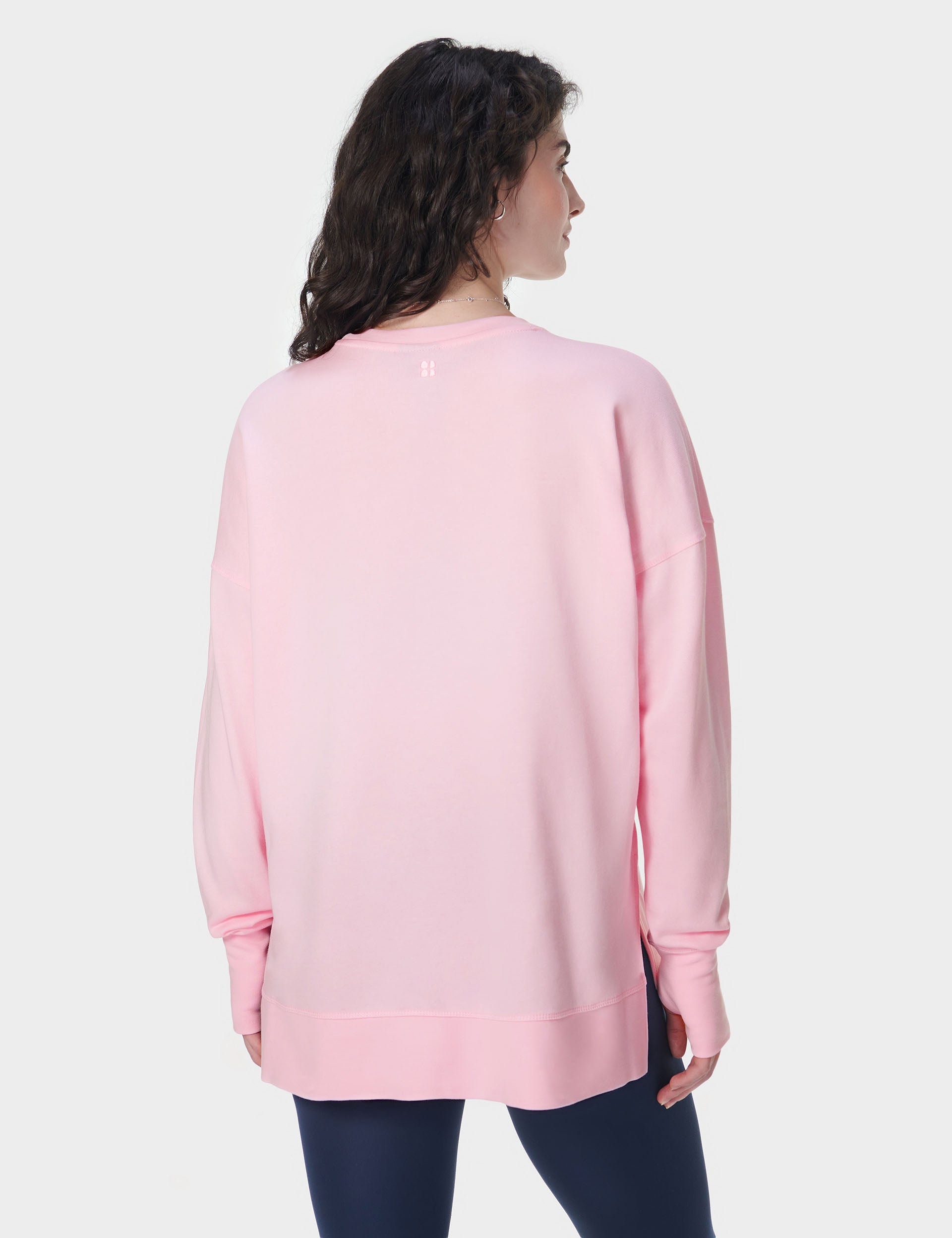 After Class Longline Sweatshirt for Women - Soft Oversized Pullover Hoodie in Nerine Pink | Casual Loungewear, Streetwear Fashion & Cozy Outfit for College, Yoga or Weekend Relaxation