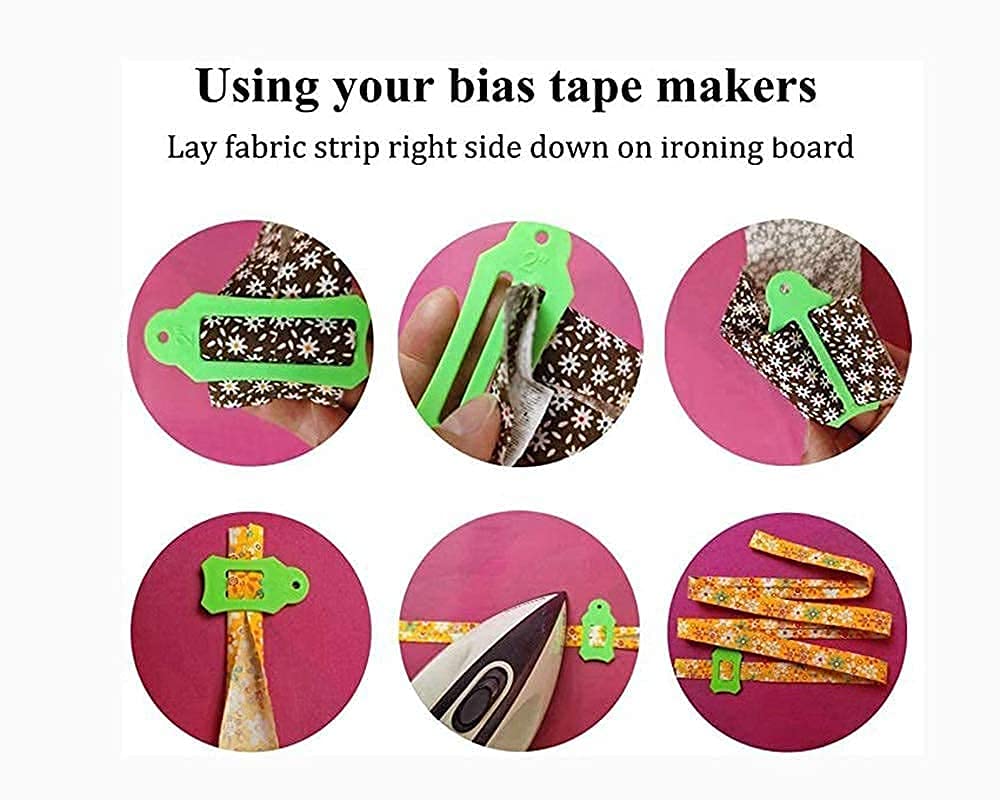 LNKA 15-Size Bias Tape Maker Kit - Single & Double Fold Fabric Strips Tool for Quilting, Sewing & DIY Crafts | Perfect for Jelly Roll Strips & Bias Binding