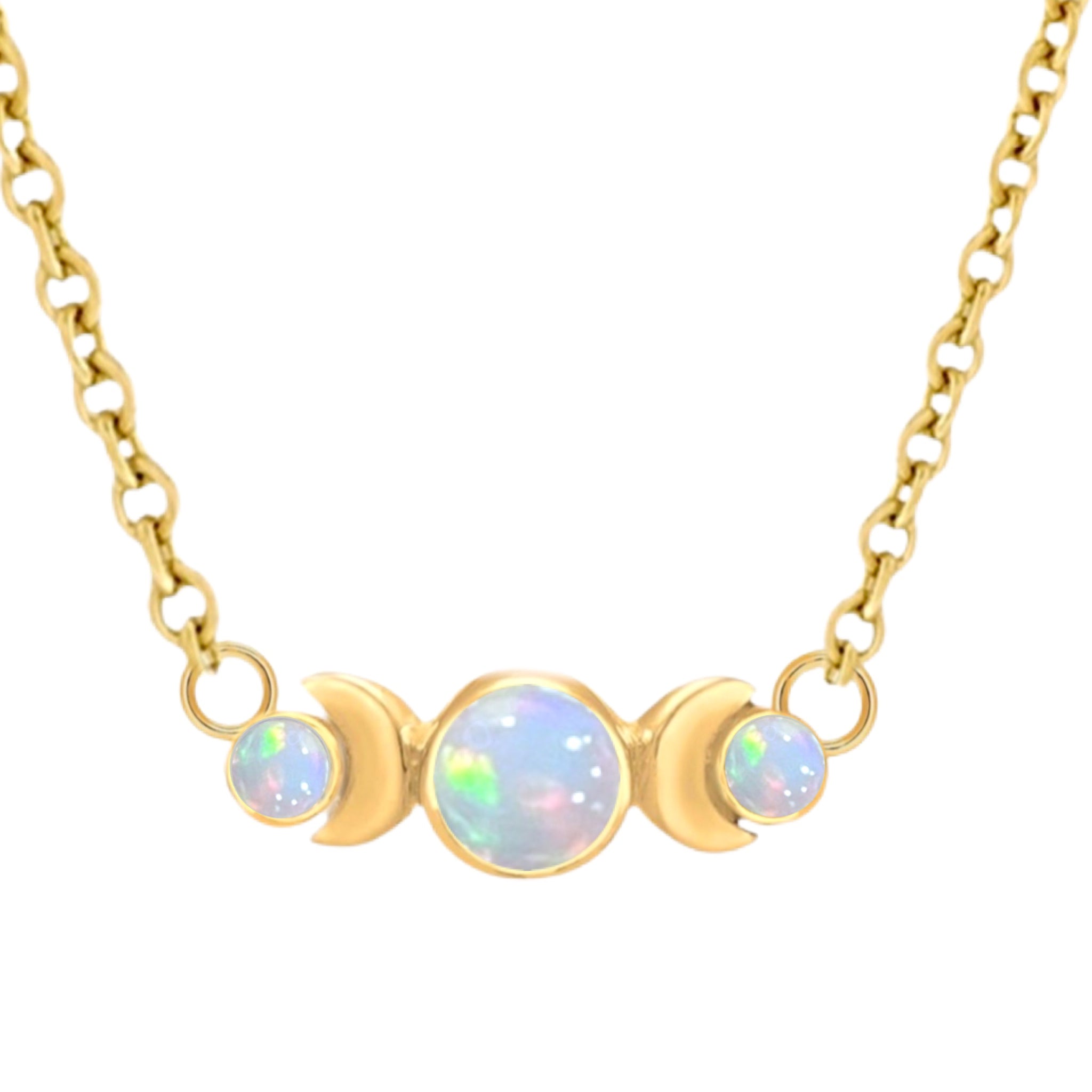 Laihas Moon Tribe Gold Opal Necklace for Women - Elegant Bohemian Jewelry Gift for Birthday, Anniversary & Special Occasions