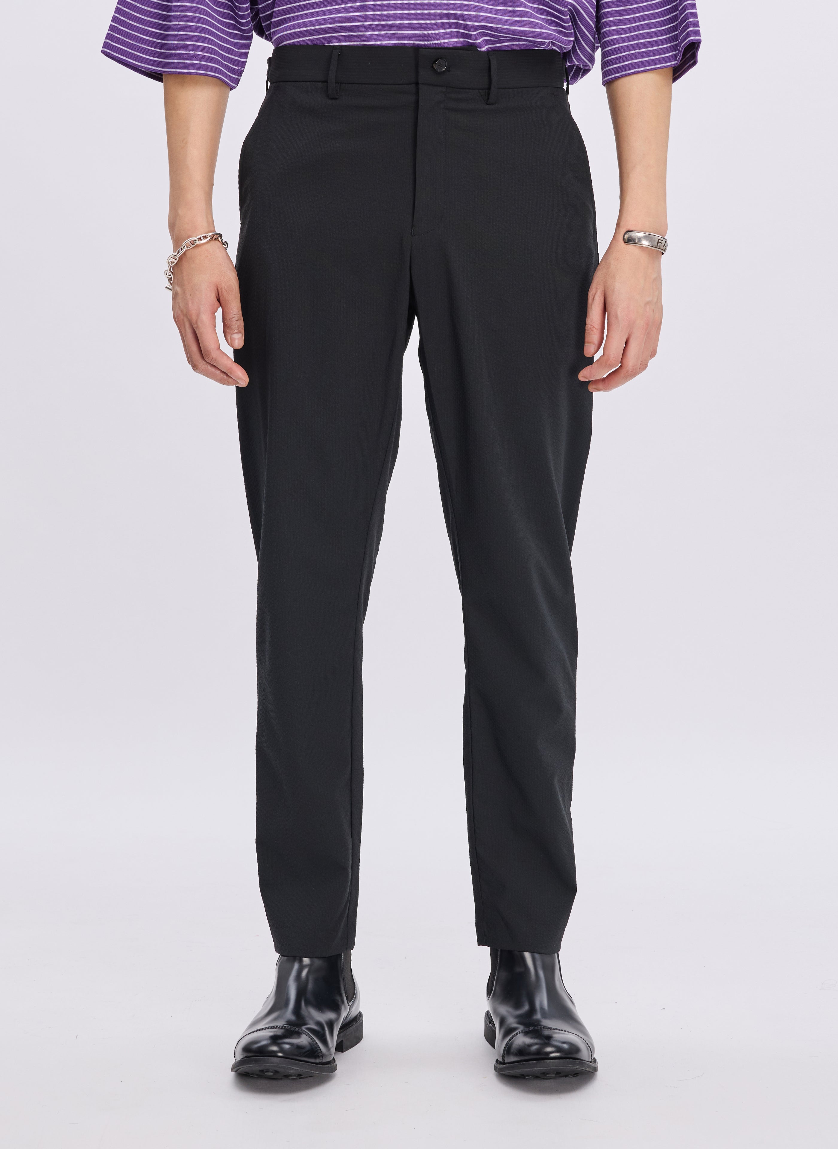 ECO Seersuckers Solotex Ankle-Length Tapered Slim Pants for Men - Breathable & Comfortable Tapered Fit (Size P 07) | Perfect for Office Wear, Casual Outfits & Summer Travel
