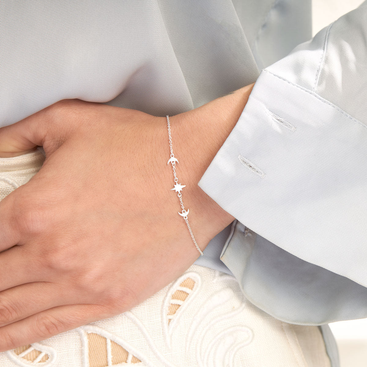 Celestial Moon Charm Bracelet for Women - Elegant Boho Moon Phase Jewelry Gift for Her - Perfect for Everyday Wear, Yoga, and Meditation