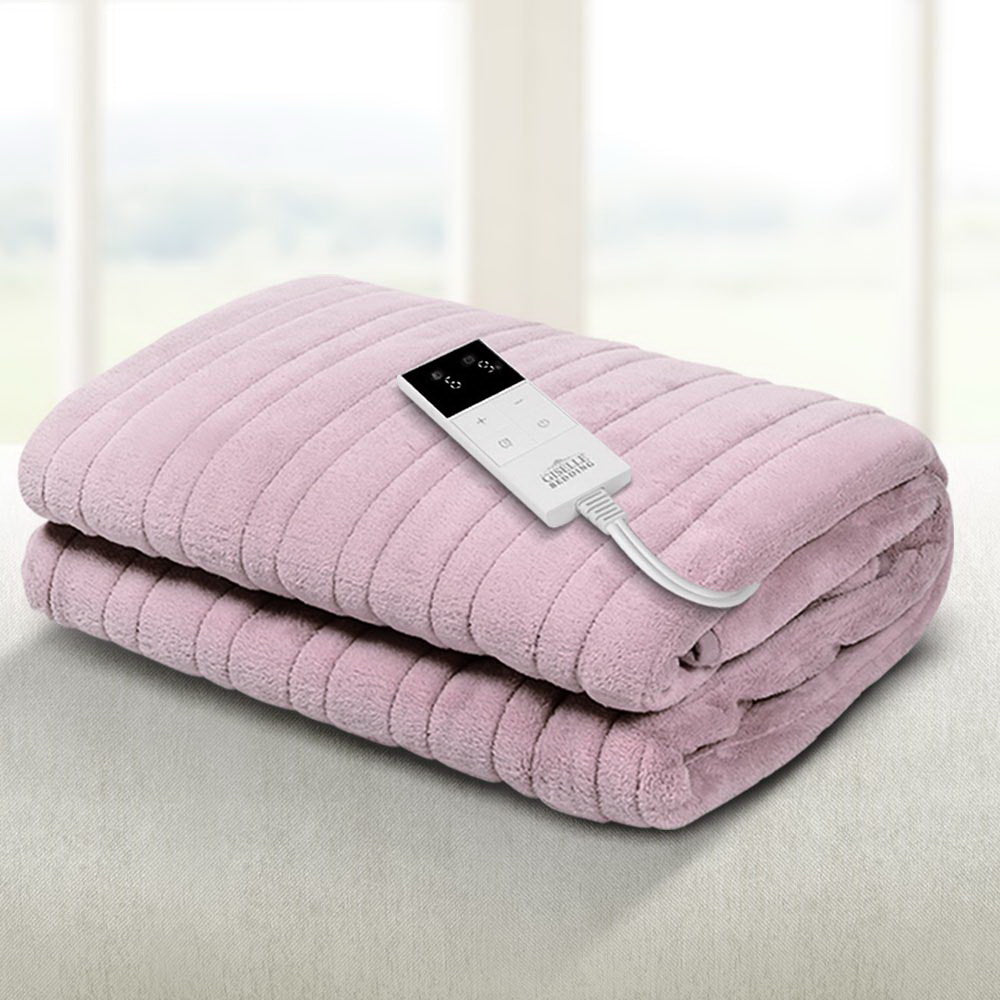 Electric Heated Throw Blanket - Soft Fleece Washable Pink Warming Blanket for Winter - Perfect for Cozy Nights, Sofa Lounging & Bed Comfort