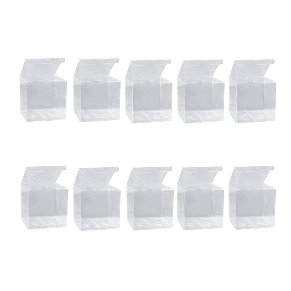 UPKOCH 20 Pack Clear PVC Square Storage Boxes - 10cm Transparent Plastic Containers for Toys, Gifts, Fruits & Small Items | Perfect for Organizing, Party Favors & Retail Display