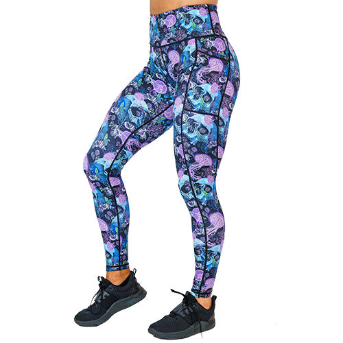 Premium Dead Sea Salt Infused Yoga Leggings for Women - High Waist Tummy Control Workout Pants - Perfect for Gym, Running & Lounge Wear