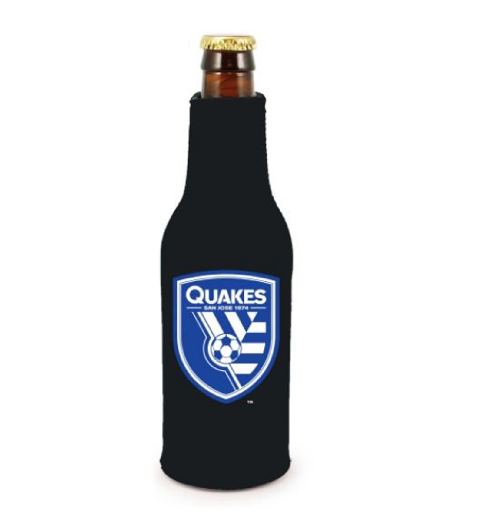 San Jose Earthquakes 12oz Neoprene Bottle Cooler - Insulated Zipper Koozie for MLS Soccer Games, Tailgating & Outdoor Events