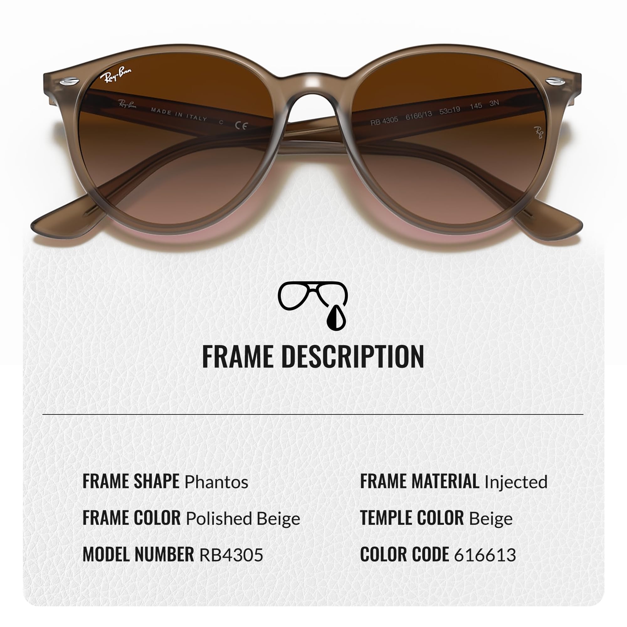 Ray-Ban RB4305 Phantos Retro Sunglasses with Eyewear Kit - High Bridge Fit for Comfort - Classic Aviator Style for Men & Women - Perfect for Driving, Beach, and Everyday Fashion