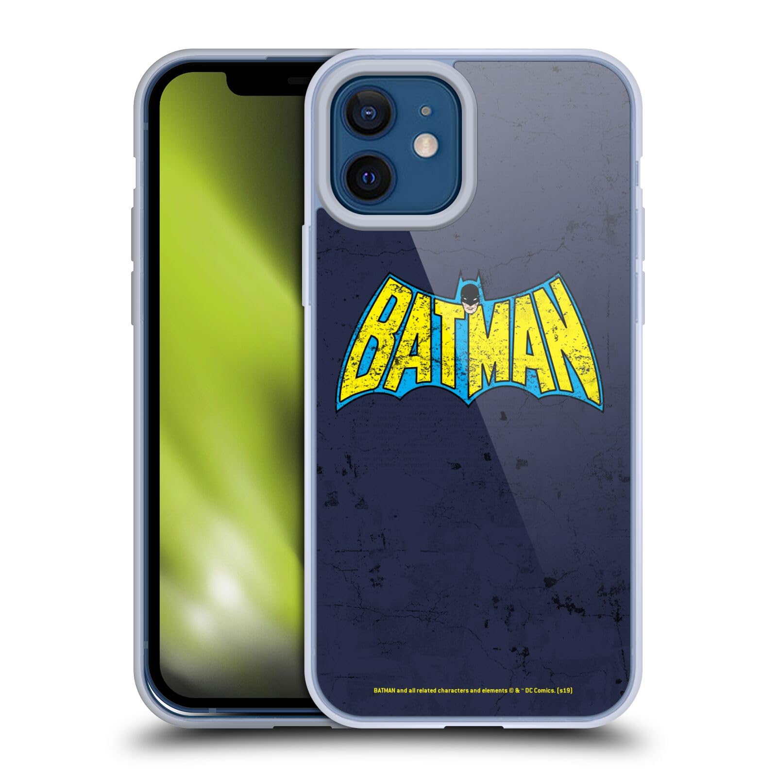 Official Batman DC Comics Distressed Soft Gel Case for iPhone 12 & 12 Pro - Licensed Superhero Phone Cover for Protection & Style | Perfect for Fans, Daily Use & Gift Giving