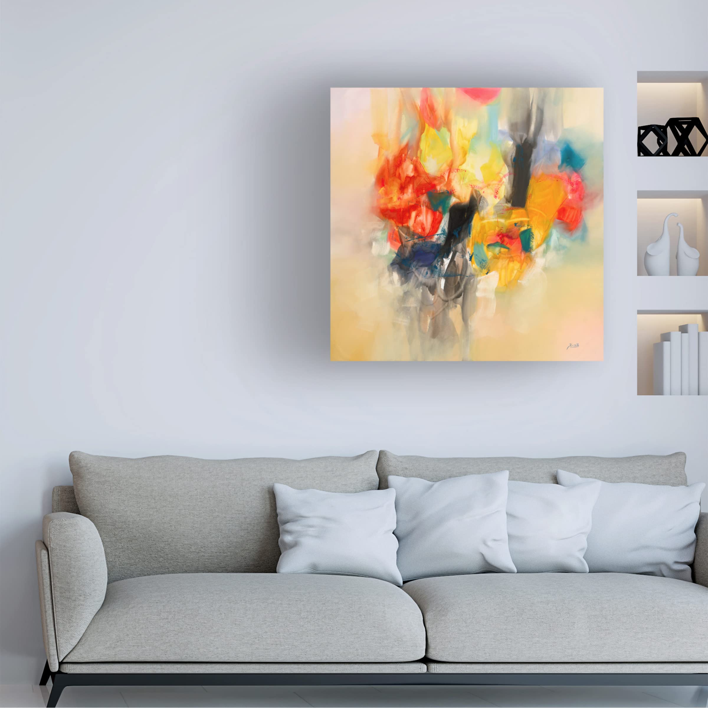 Trademark Fine Art 'Dawn' Canvas Wall Art Print by Zavaleta - Modern Landscape Painting for Living Room, Bedroom & Office Decor