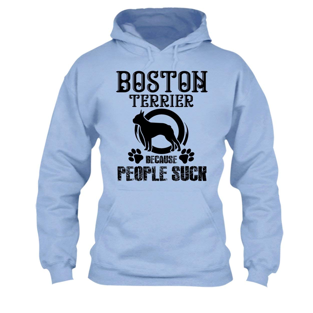 Boston Terrier Dog Lover T-Shirt - Funny 'Because People Suck' Graphic Long Sleeve Shirt for Men & Women | Perfect Gift for Pet Owners, Dog Walks & Casual Outfits