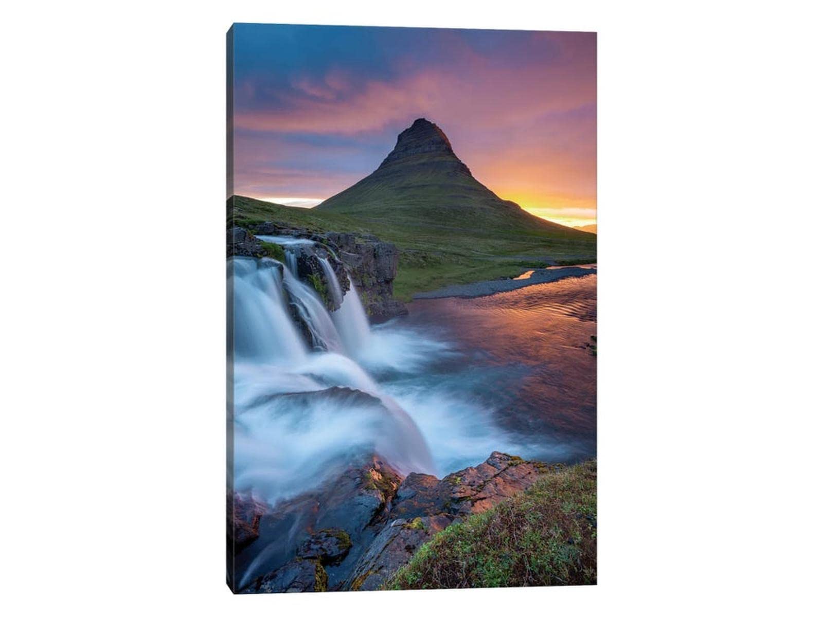 GUTTATY Framed Canvas Wall Art - 24x36 Inches Mountain River Landscape Painting, Nature Scenery Modern Home Decor for Living Room & Bedroom | Ready to Hang Wall Decor for Housewarming Gift & Interior Design
