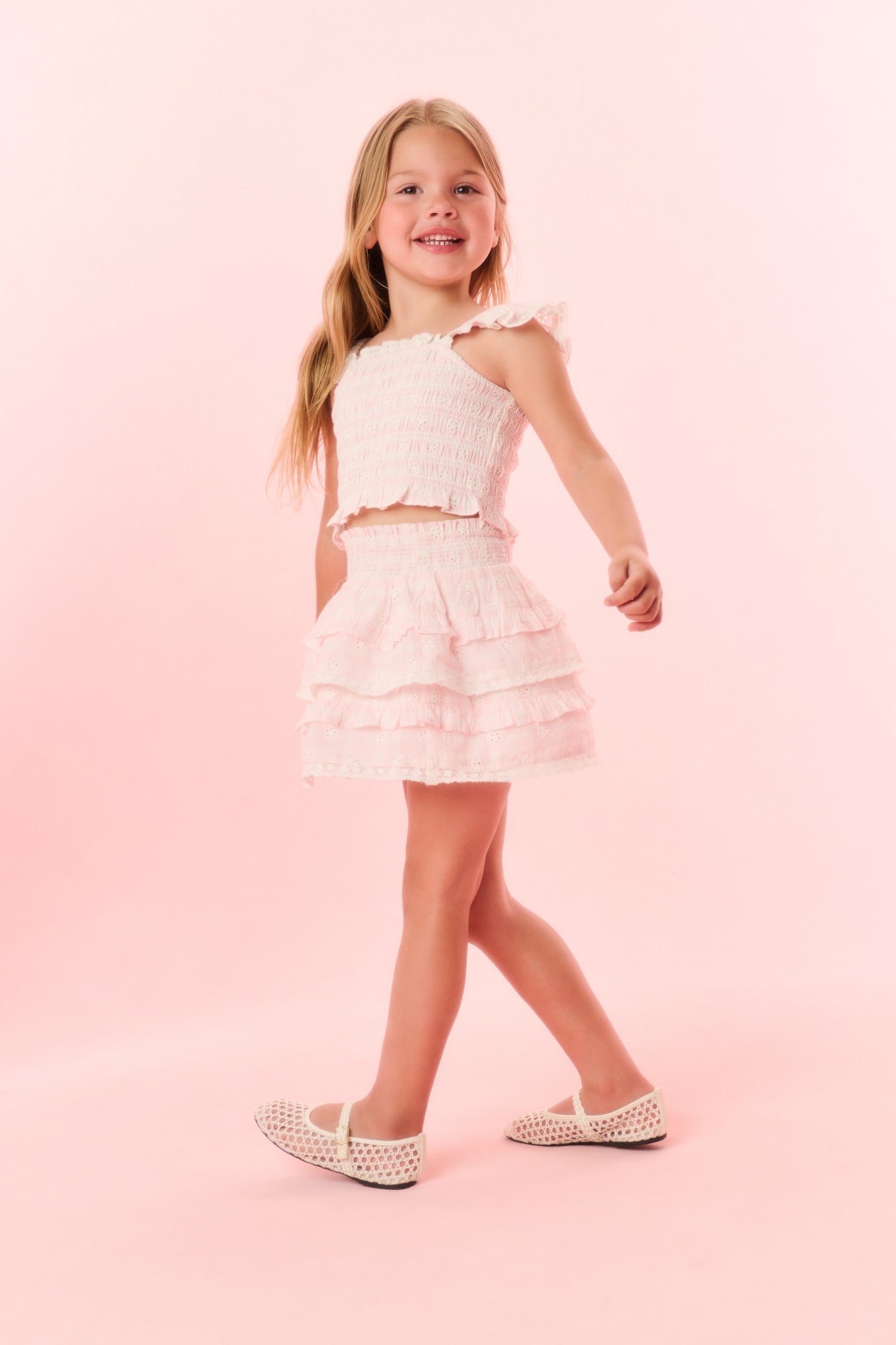 Girls Billie Eyelet Gingham Skirt - Cute Summer Cotton Skirt for Toddler & Kids - Perfect for School, Playdates & Family Outings