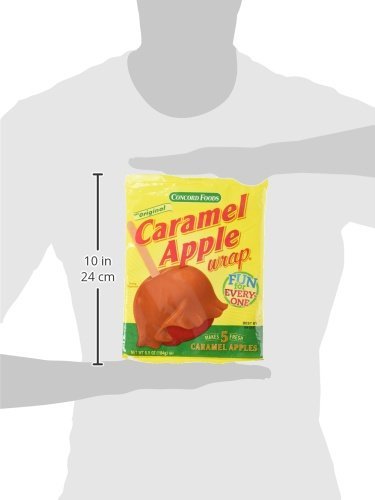Concord Confections Caramel Apple Wrap - 5 Pack | Delicious Caramel Coated Apple Slices for Halloween, Fall Parties & Sweet Snacks