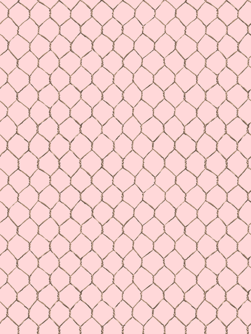 Evelyn's Chicken Wire Wallpaper by Sarah Jessica Parker - Pink Sable Floral Design | Vintage-Inspired Peel & Stick Wallpaper for Bedroom, Nursery & Home Decor