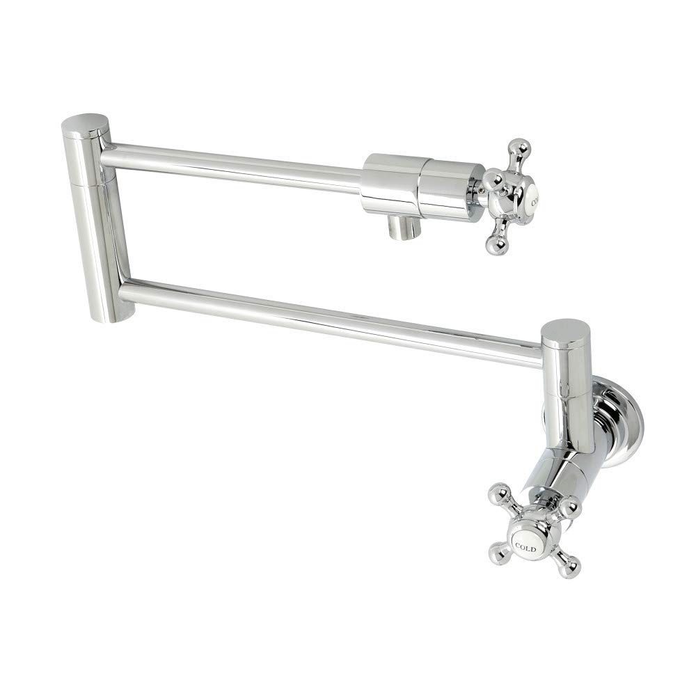 Kingston Brass KS4101BX Metropolitan Wall Mount Pot Filler Faucet - Polished Chrome Finish - Ideal for Kitchen, Cooking & Filling Large Pots with Ease