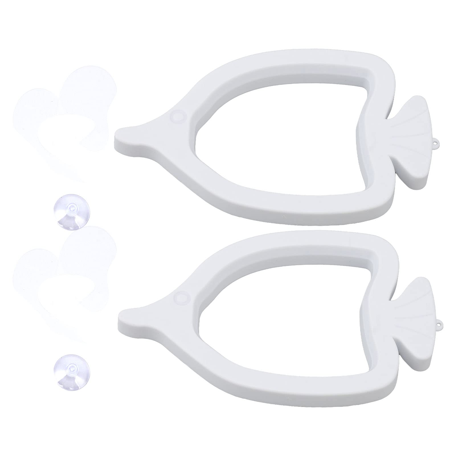 2Pcs Fish Food Feeding Rings - Detachable Floating Fish Shape Design with Suction Cup for Flakes & Floating Fish Food | Perfect for Aquariums, Fish Tanks & Pond Feeding