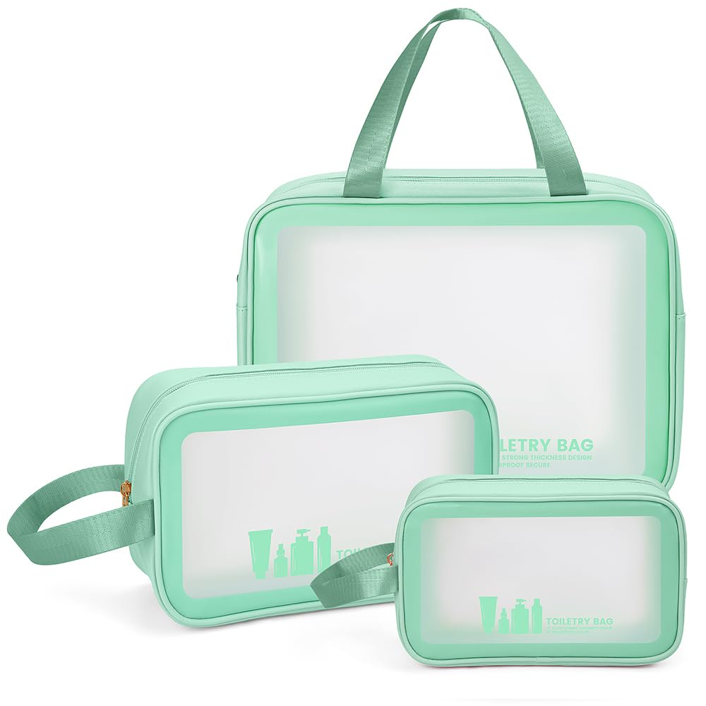 MAANGE Waterproof Travel Toiletry Bag for Women & Men - Translucent Cosmetic & Makeup Organizer for Toiletries & Accessories | Perfect for Air Travel, Gym, Camping & Daily Use