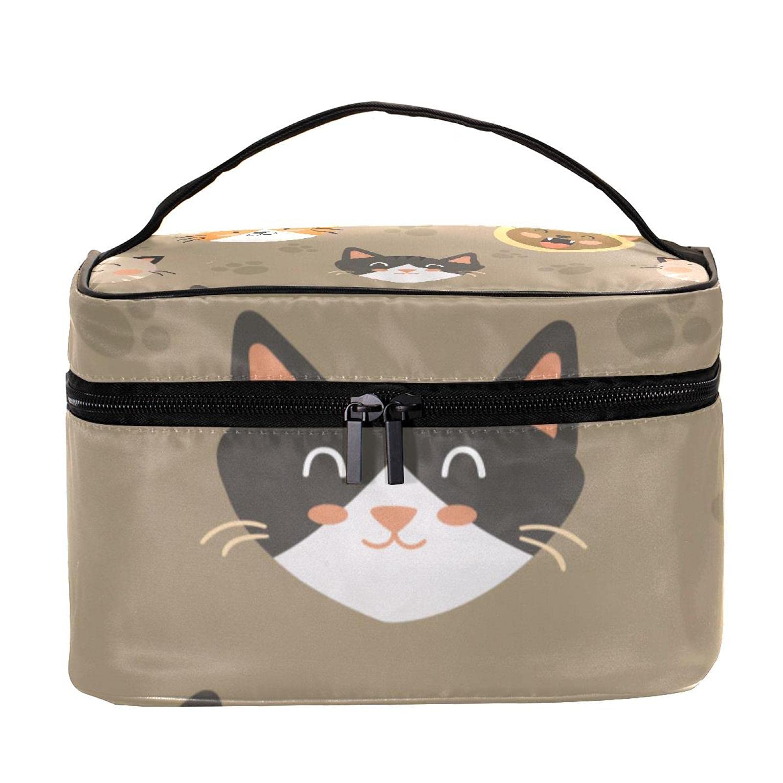 Cute Cat Paws Pattern Large Travel Makeup Bag - Waterproof Cosmetic Organizer with Zipper for Women & Girls | Perfect for Vacation, Gym, Beach Essentials Storage