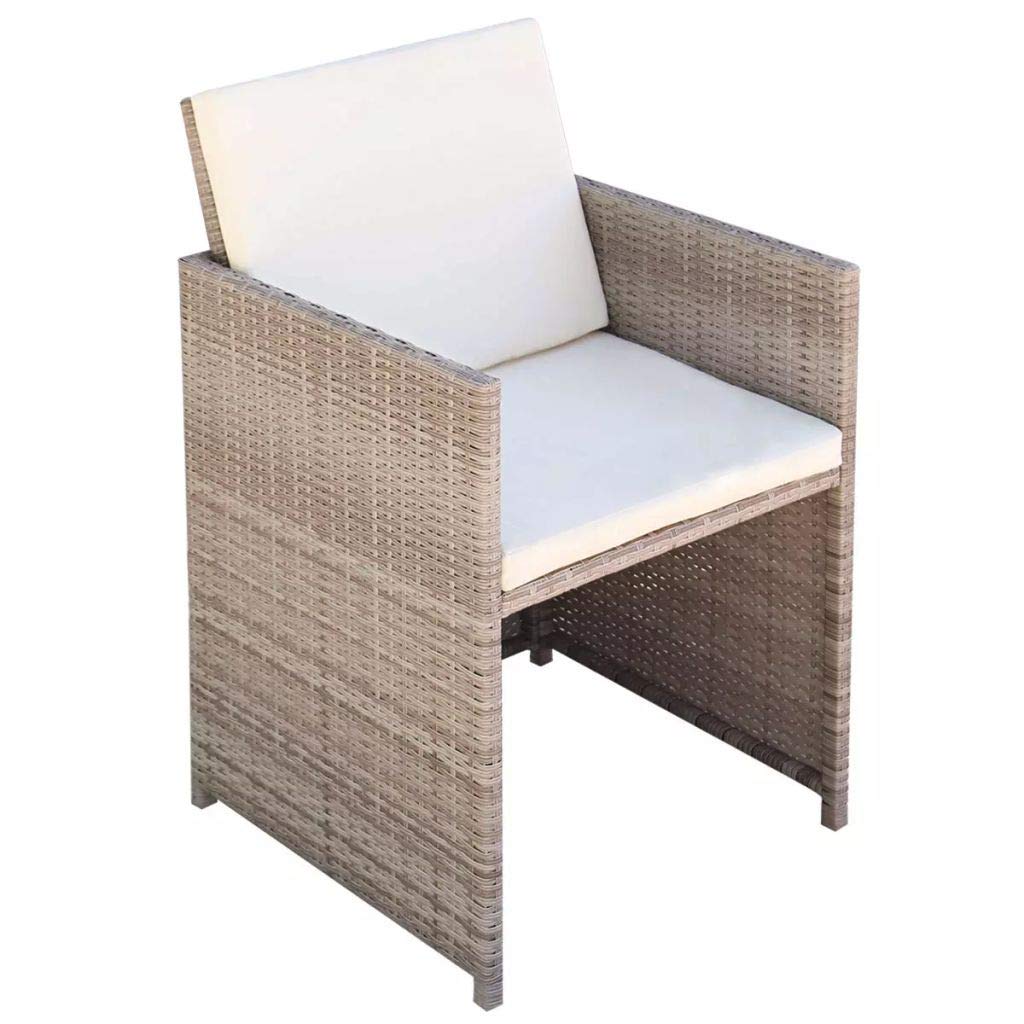 5-Piece Outdoor Patio Dining Set - Rattan Table & Chairs with Cushions - Perfect for Garden, Deck, Lawn & Outdoor Kitchen - Weather-Resistant Conversation Furniture Set for Backyard, Poolside & BBQ Parties