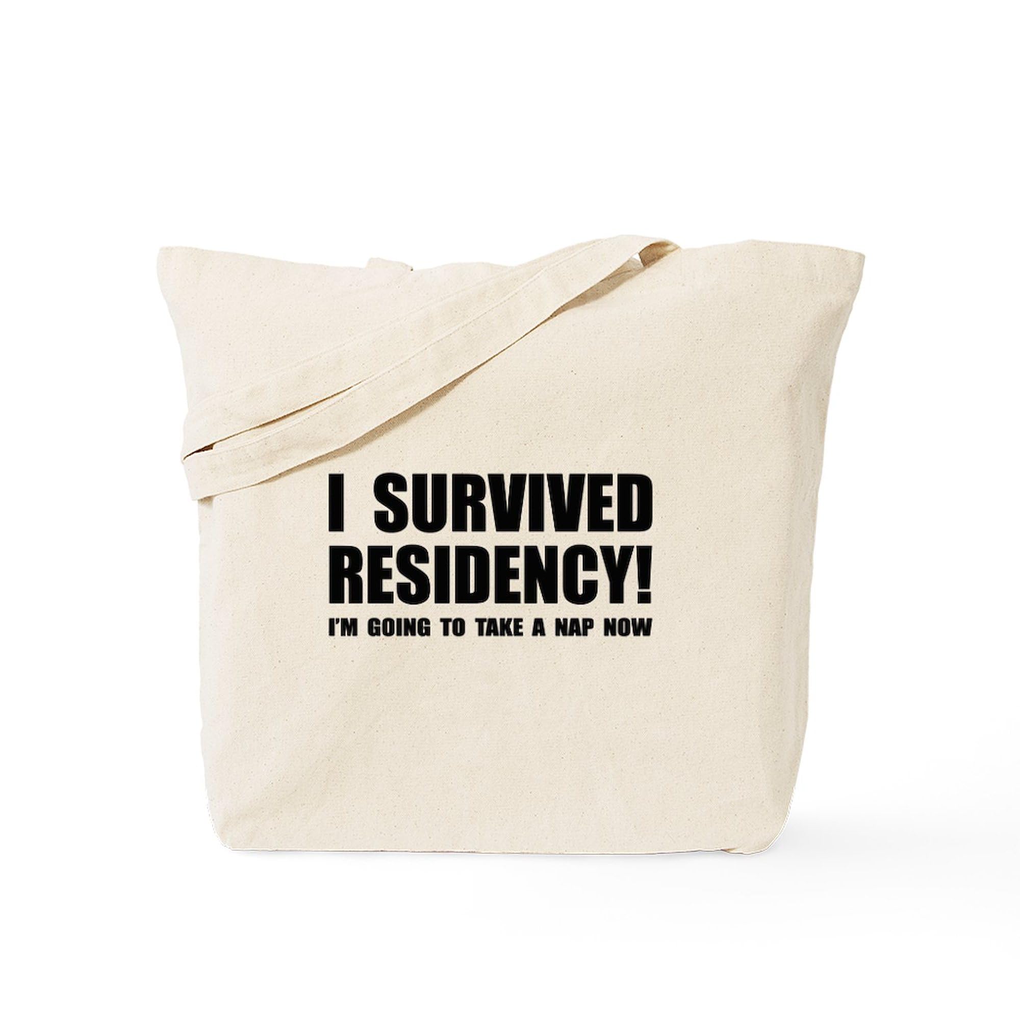 Residency Survivor Tote Bag - Natural Canvas Reusable Shopping Bag with Large Capacity | Perfect for Medical Students, Doctors & Healthcare Professionals - Great for Work, Groceries & Daily Use