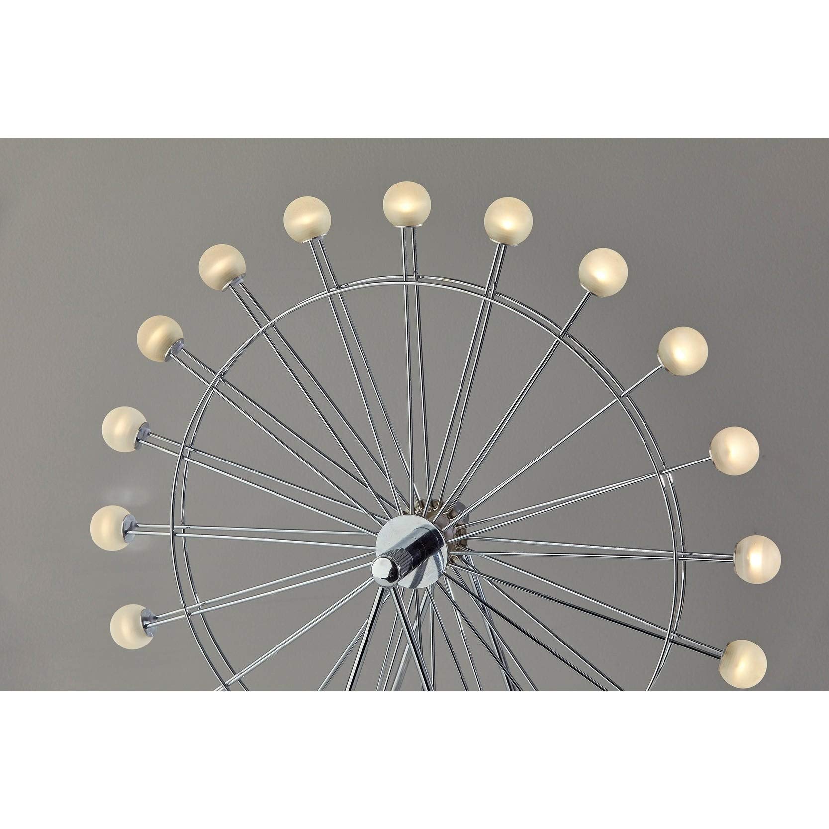 Modern Chrome LED Wheel Table Lamp - Large Glam Contemporary Design with Energy Efficient Bulbs Included - Perfect for Living Room, Bedroom, or Office Lighting