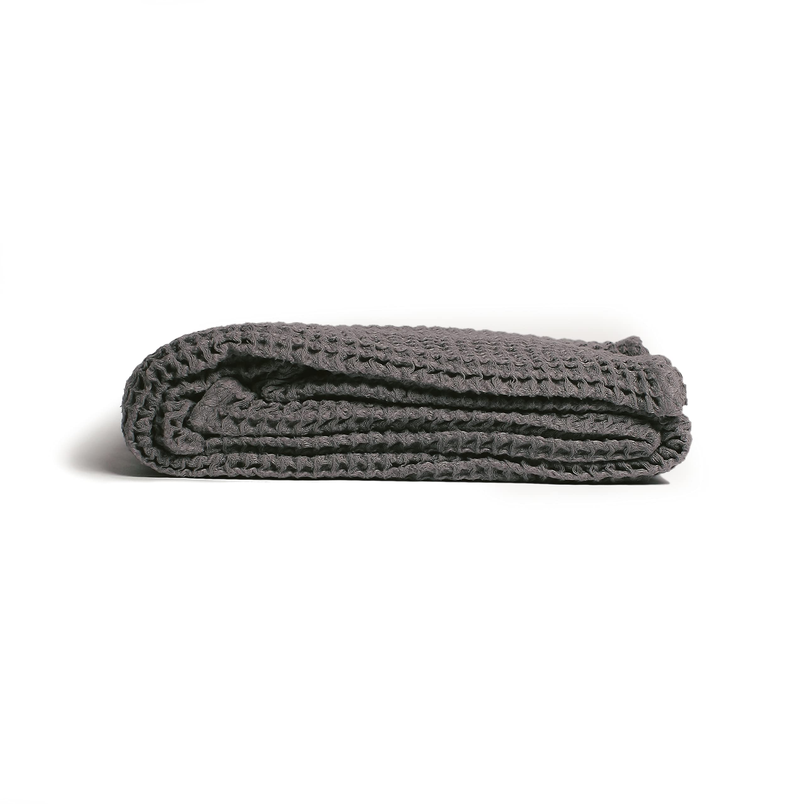 100% Organic Cotton Waffle Weave Blanket - Lightweight & Skin-Friendly Throw Blanket 50