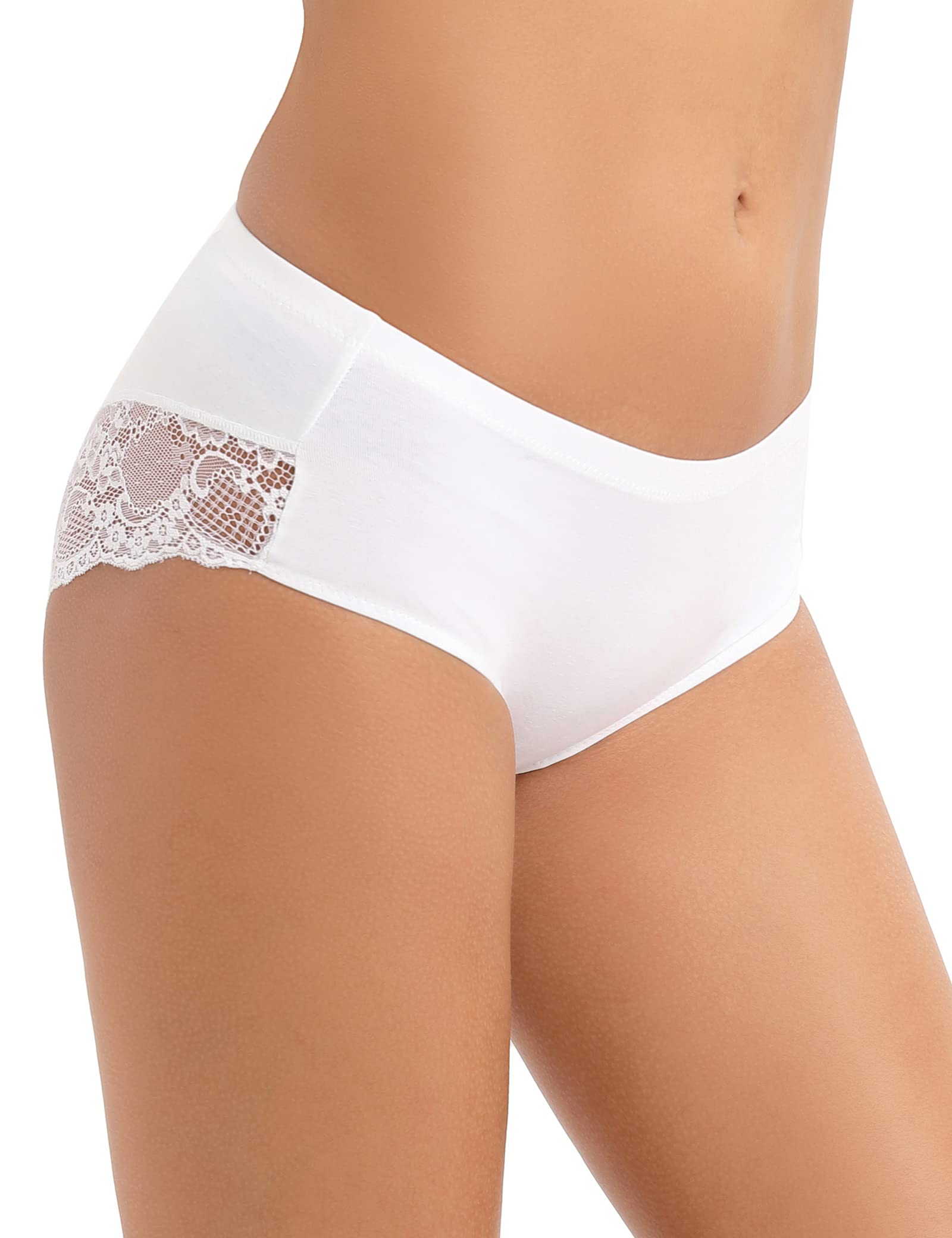 Women's Lace Back Underwear - Mid Rise Full Coverage Panties 4 Pack (Regular & Plus Size) | Comfortable & Sexy for Everyday Wear, Date Night & Special Occasions