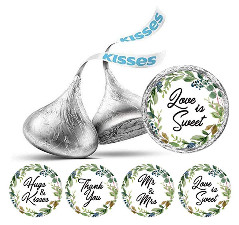 White Leaf Border Wedding Stickers - 190 Pcs for Chocolate Labels & Party Decor