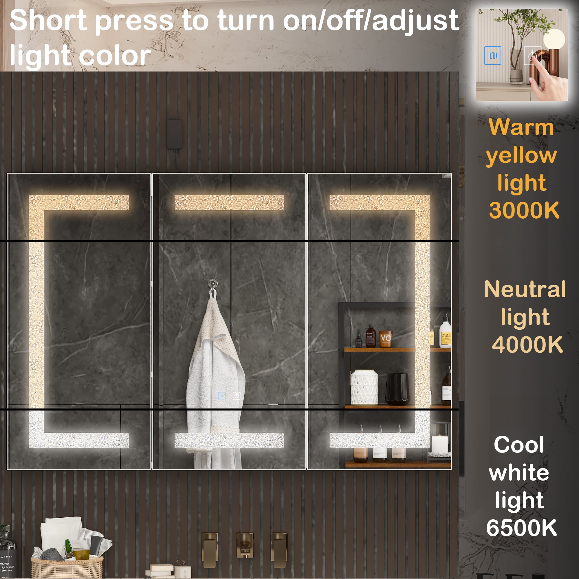 Frameless Wall Mounted Medicine Cabinet Mirror - Bathroom Storage Solution for Toiletries & Essentials