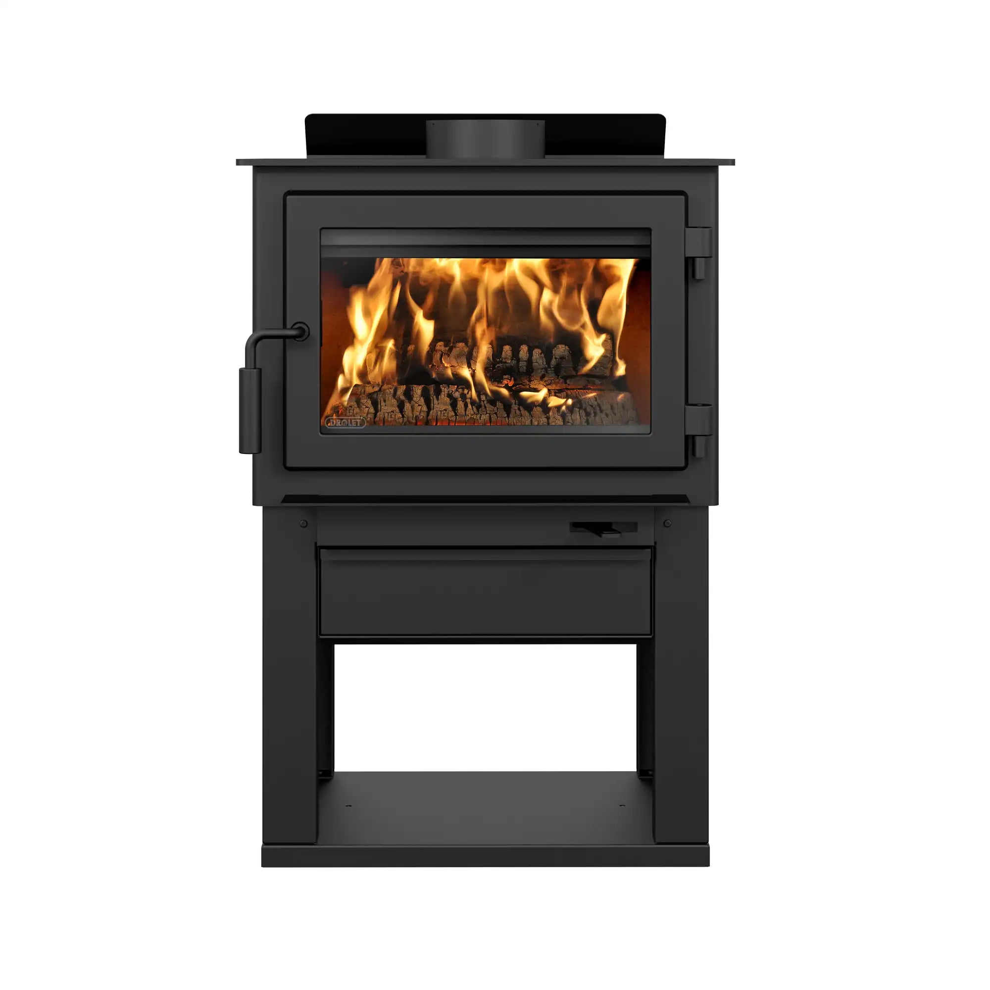 Drolet Deco II EPA Certified Wood Burning Stove - Efficient Heating for Homes, Cabins & Outdoor Living Spaces