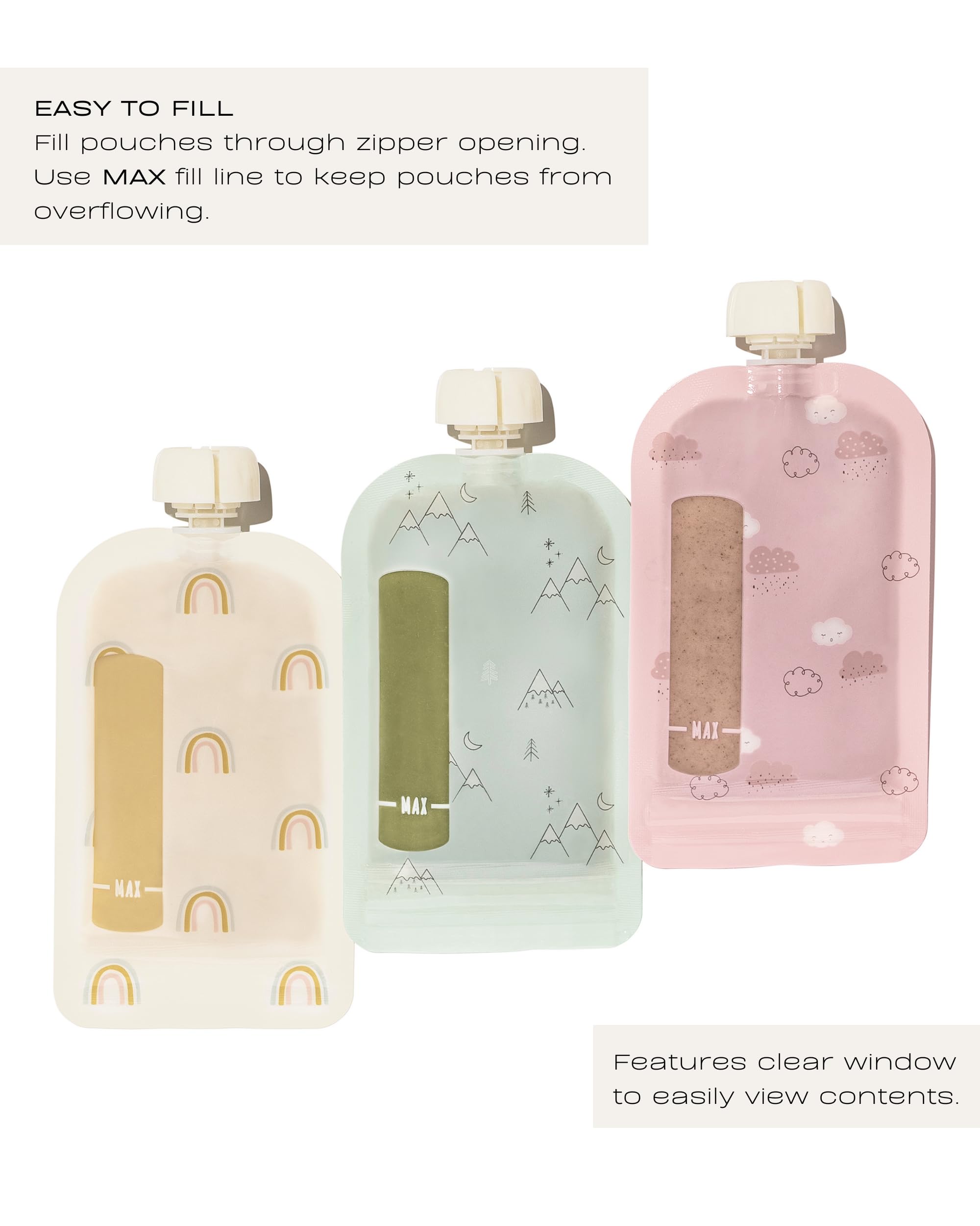 **Hippypotamus Reusable Baby Food Pouches - BPA-Free, Dishwasher & Freezer Safe - 12 Pack (Rainbows) - Ideal for Applesauce, Yogurt & Homemade Baby Puree - Perfect for On-the-Go Feeding, Daycare & Travel**