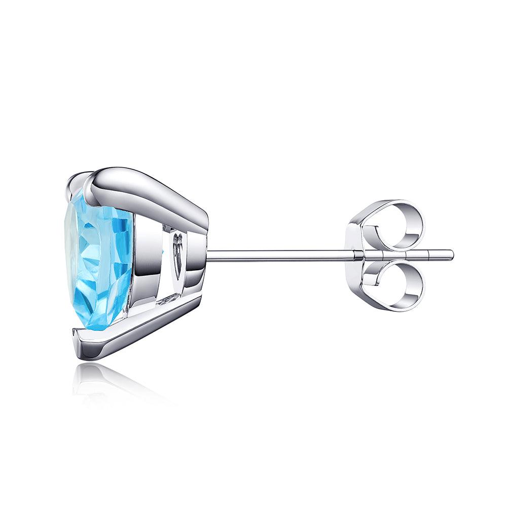1 CT Heart Shaped Birthstone Stud Earrings - Genuine Gemstone Jewelry for Women, Perfect Gift for Anniversary, Valentine's Day & Mother's Day - Elegant Everyday Wear & Special Occasions